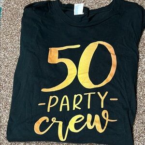Black and Gold '50 Party Crew' T-Shirt